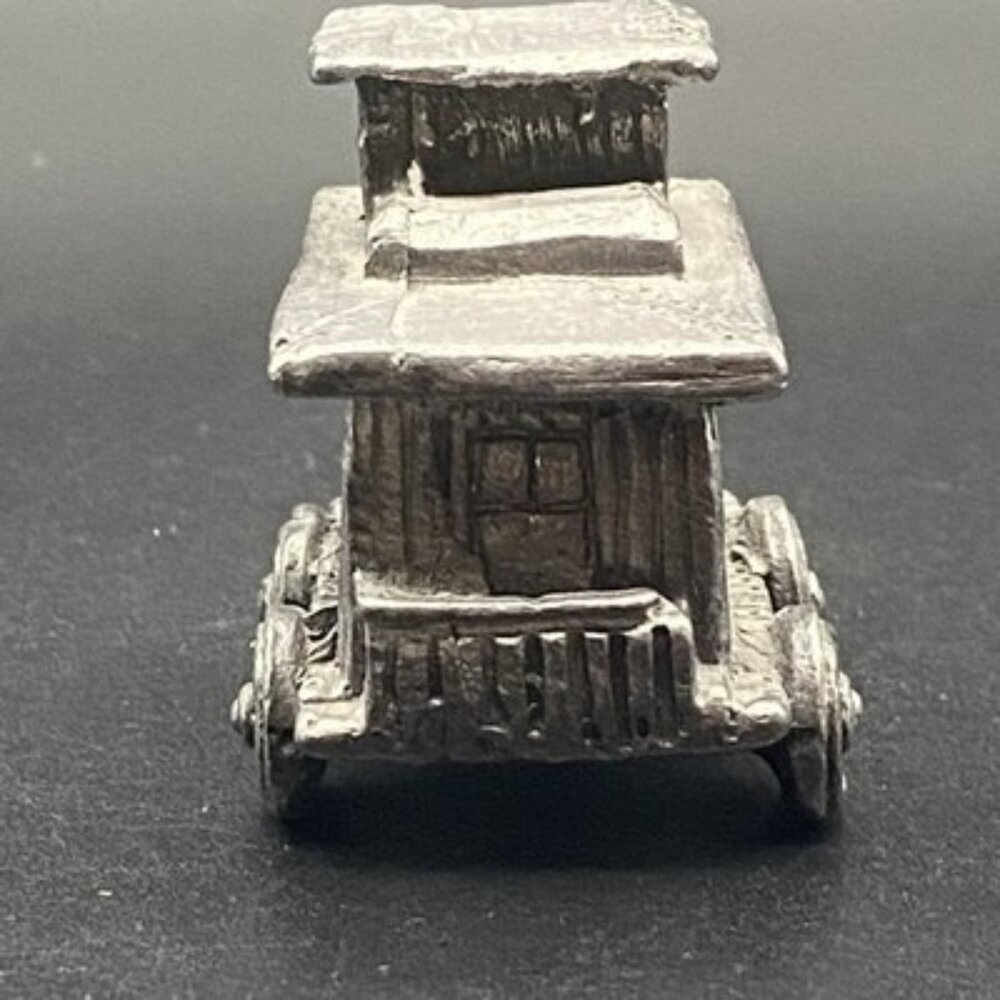 Michael Ricker RB 1986 5 Pc Pewter Train Set 9.5"L  Engine, 3 Flats & Caboose - Picture 13 of 16